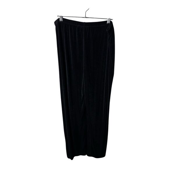 Chico's Travelers Black Liquid Wide Leg Pull On Pants Elastic 3  X large short - Picture 5 of 7